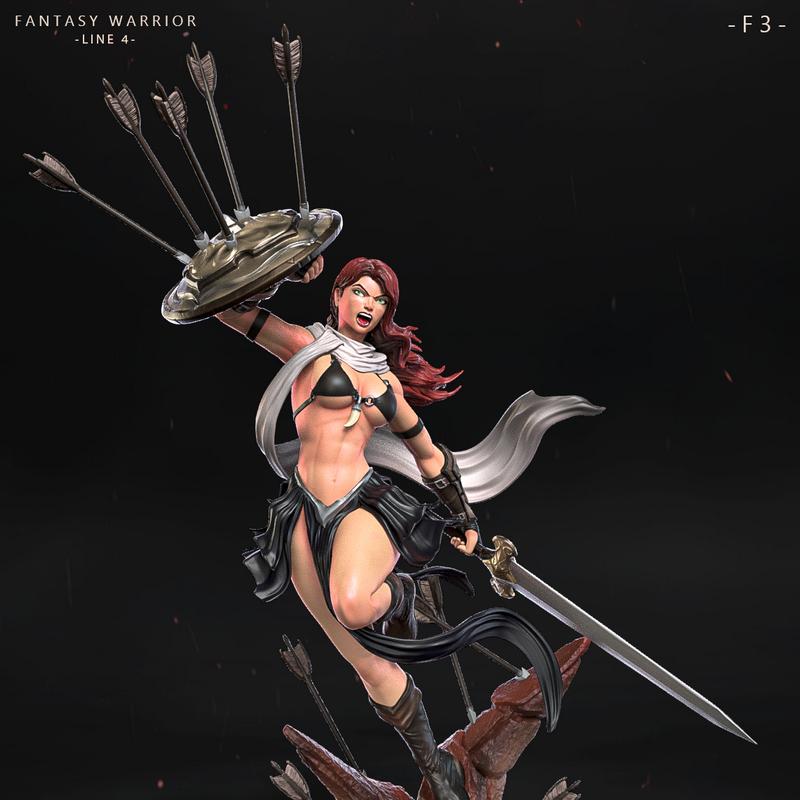 奇幻战士——线4——F.3——3D打印模型|Fantasy Warrior – Line 4 – F.3 – 3D Print Model
