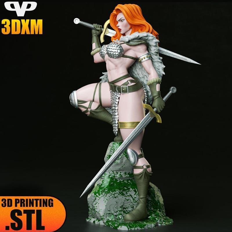 3DXM - 红Sonja - 3D打印模型|3DXM – Red Sonja – 3D Print Model STL