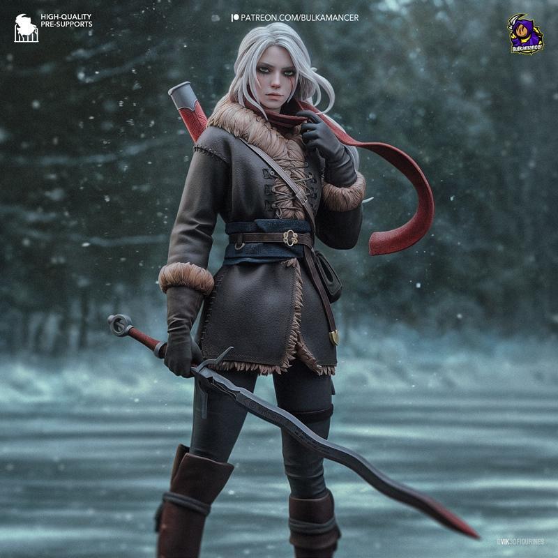 3D打印模型：《巫师》角色希里雕塑|Bulkamancer Sculpts – Ciri – The Witcher – 3D Print Model STL