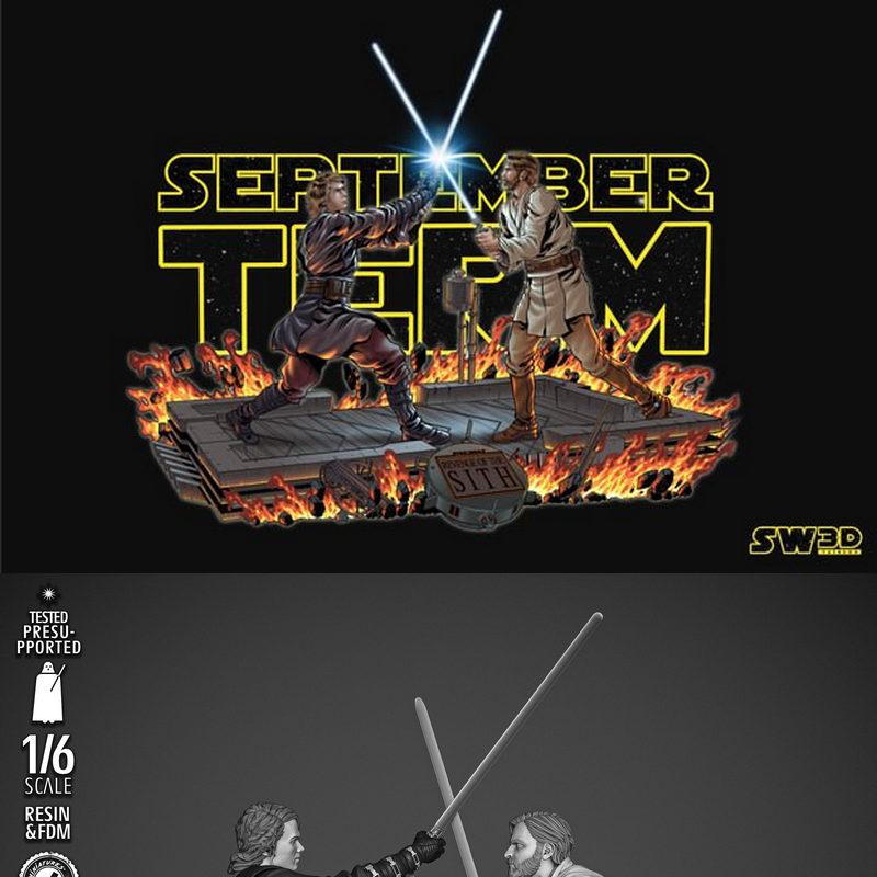 SW3D-绝地武士与西斯之子3D打印模型|SW3D – ObiWan Kenobi and Anakin Skywalker Diorama – 3D Print Model