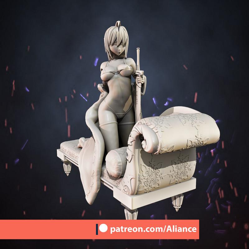 Saber——Fate Stay Night 3D打印模型|Saber – Fate Stay Night – 3D Print Model