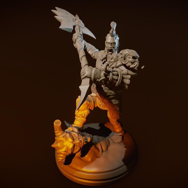 barbarian 3D打印迷你玩偶模型|Barbarian – Miniature figure – 3D Print Model STL