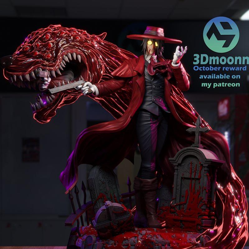 3D打印模型：Alucard角色造型|3Dmoonn – Alucard – 3D Print Model STL