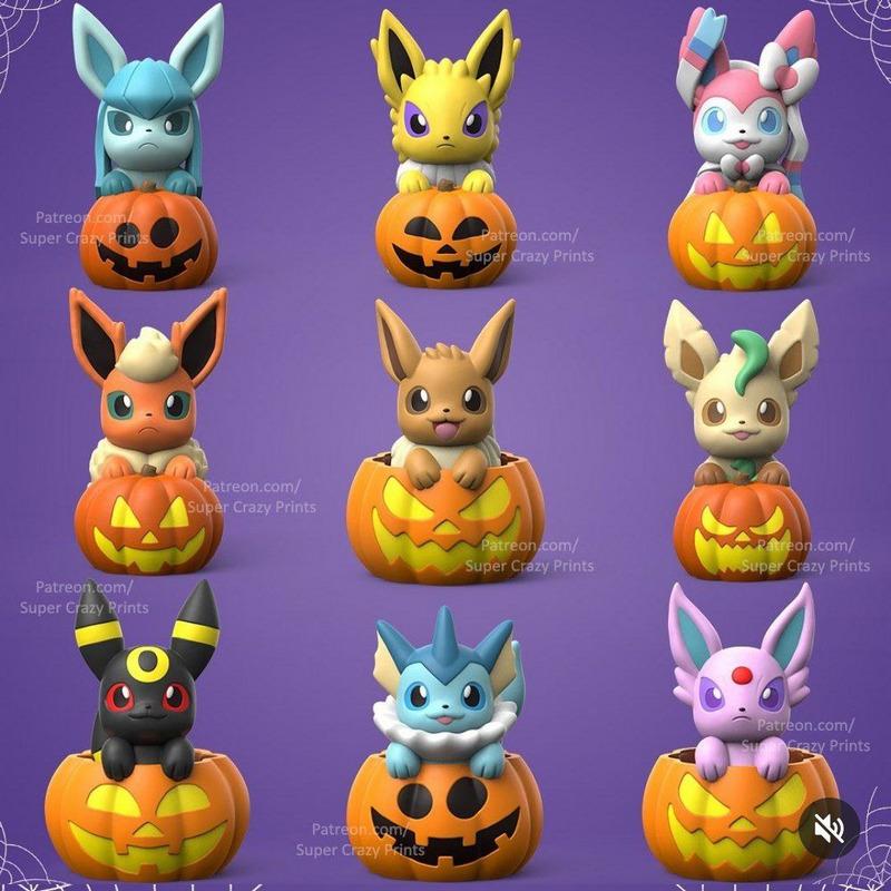 宝可梦10月套装 - 3D打印模型|Pokemon October Pack – 3D Print Model
