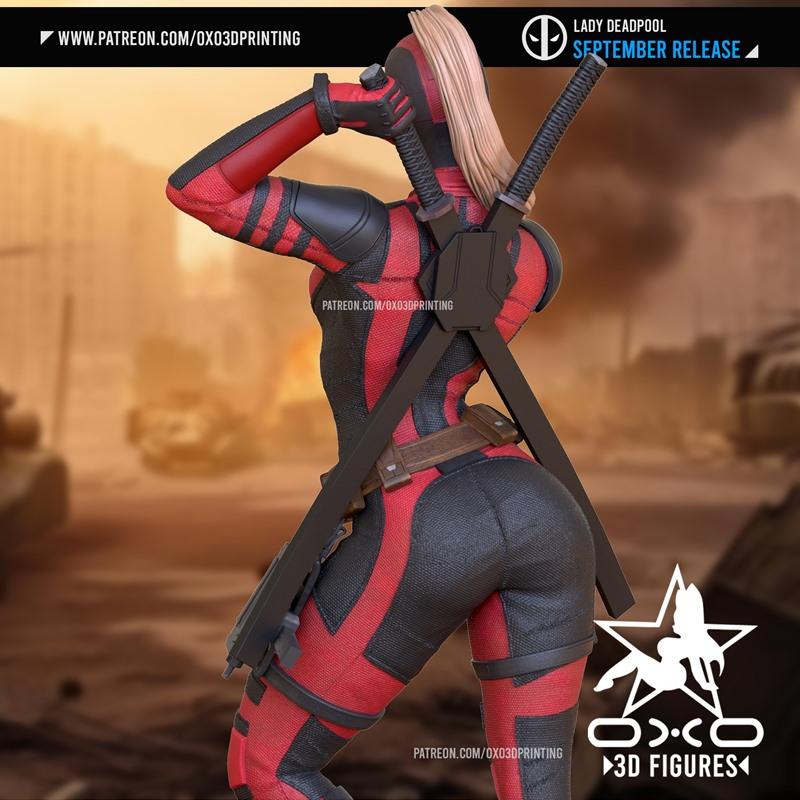 OXO3D Deadpool 3D打印模型|OXO3D Figures – Lady Deadpool – 3D Print Model STL