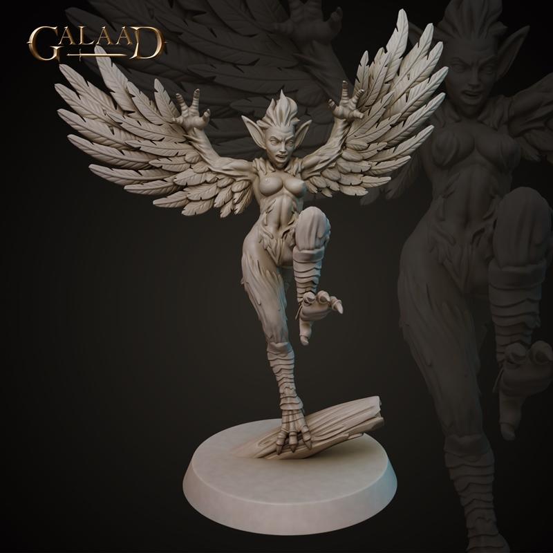 Galaad迷你模型：哈爾庇斯与石像怪3D打印模型|Galaad Miniatures – Driders Harpys and Golems – 3D Print Model STL