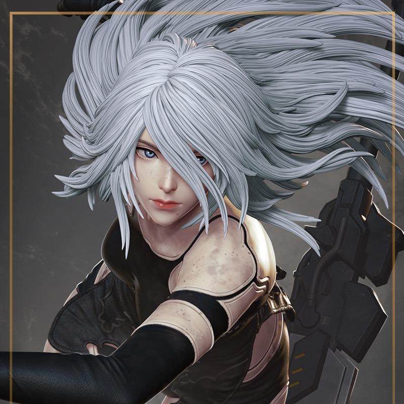 NieR Automata 3D打印模型 A2系列角色雕塑|NomNom Figures – A2 – NieR Automata – 3D Print Model STL