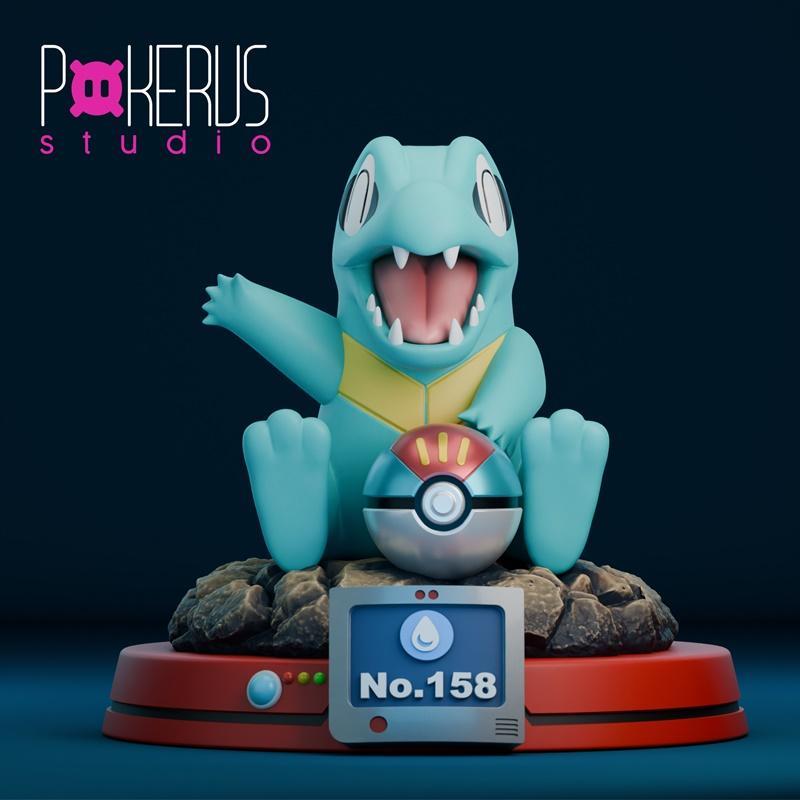 Pokerus Studio - 总统小象雕像 - 3D打印模型|Pokerus Studio – Totodile Statue – 3D Print Model STL