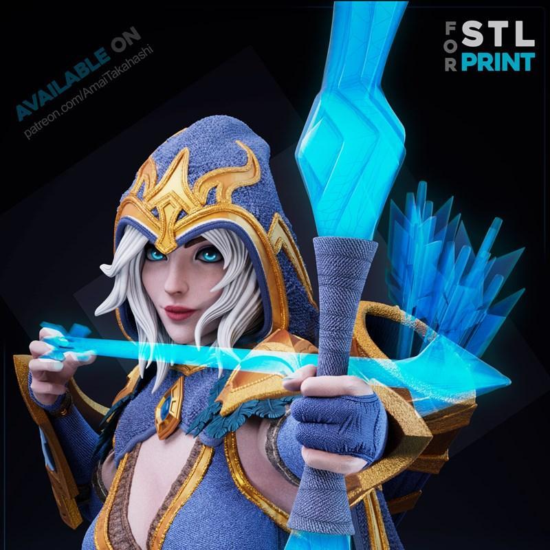 英雄联盟阿莎莉3D打印模型|Ashe – League of Legends – 3D Print Model STL
