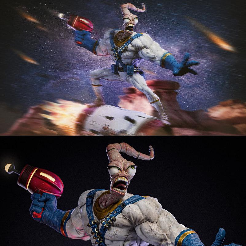 Earthworm Jim 3D打印模型|Earthworm Jim – 3D Print Model