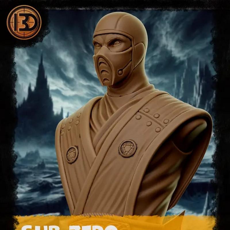 极寒之怒—— Mortal Kombat 3D打印模型|Sub Zero Bust – Mortal Kombat – 3D Print Model