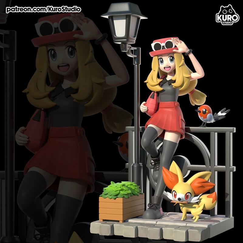 Kuro Studio - 丝露娜与芬妮金 3D打印模型|Kuro Studio – Serena & Fennekin – 3D Print Model STL