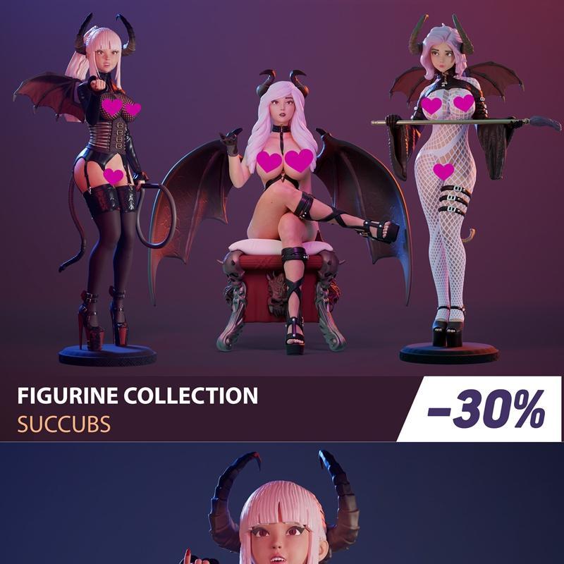 3D打印邪魅女妖模型——吸血鬼女仆|Figurine Collection – Succubus – 3D Print Model STL