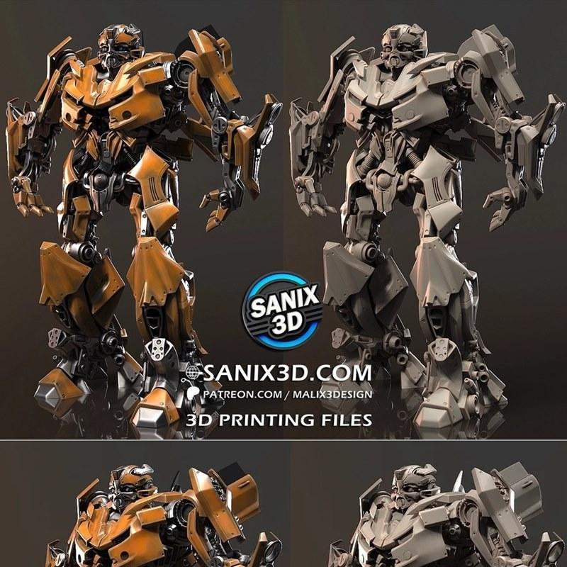 Sanix出品：变形金刚博派蜂鸟3D打印模型|Sanix – Bumblebee – Transformers – 3D Print Model STL