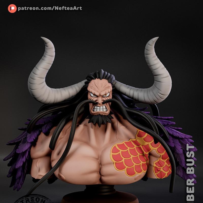 Neftea 3D打印模型：Kaido角色立体模型|Neftea – Kaido Bust – 3D Print Model STL