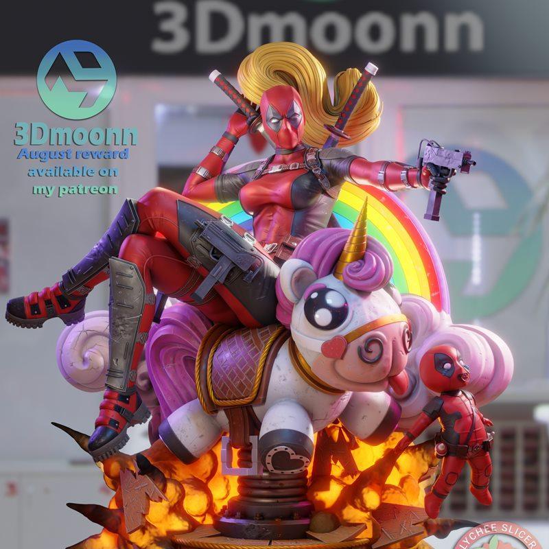 3D打印模型：Lady Deadpool角色造型|3Dmoonn – Lady Deadpool – 3D Print Model STL