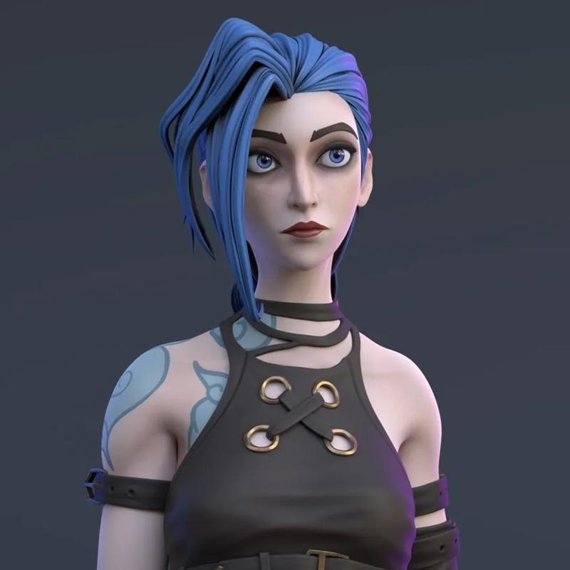 Jinx - 动漫游戏角色3D打印模型|Jinx – Arcane – 3D Print Model STL