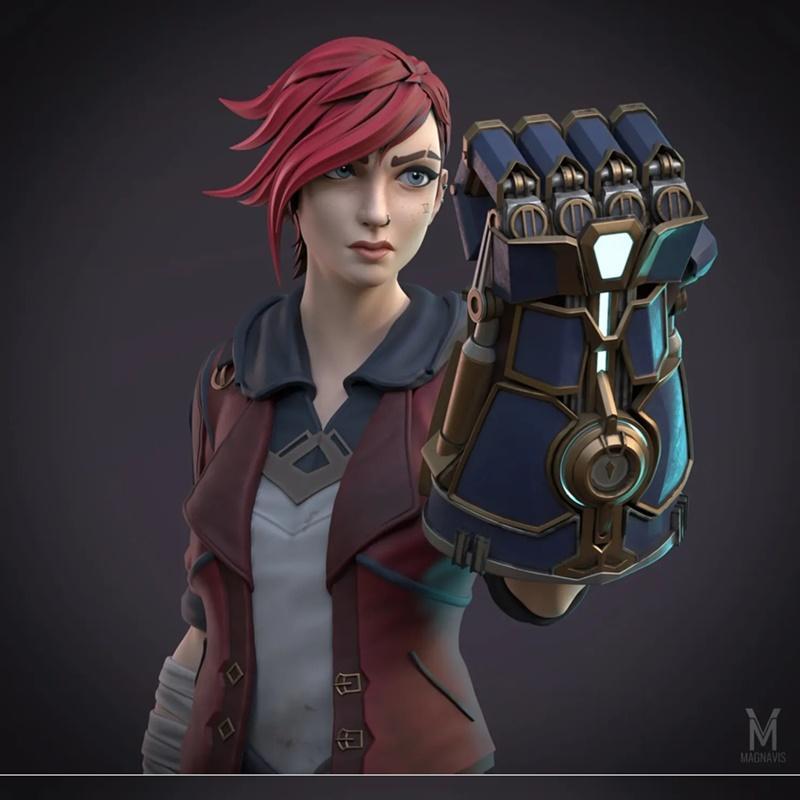 Arcane - 3D打印模型：赛娜与艾克角色雕塑|VI – Arcane – 3D Print Model STL