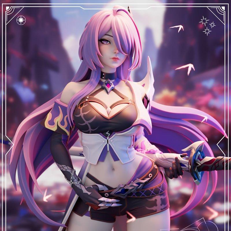 Hybris Studios《Acheron》角色3D打印模型|Hybris Studios – Acheron – Honkai Star Rail – 3D Print Model STL