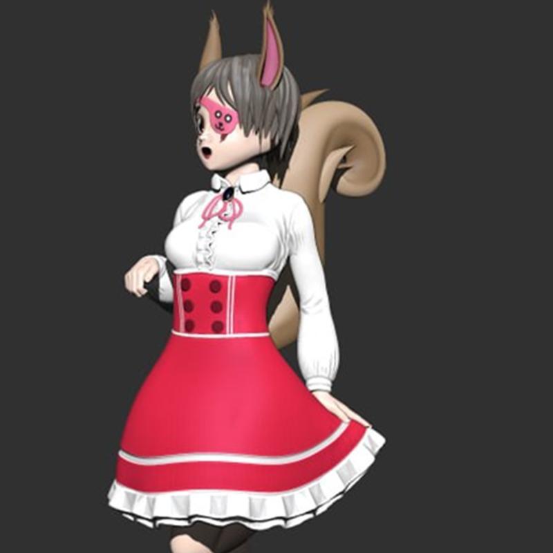 squirrel girl 3d打印模型|Squirrel girl – 3D Print Model OBJ
