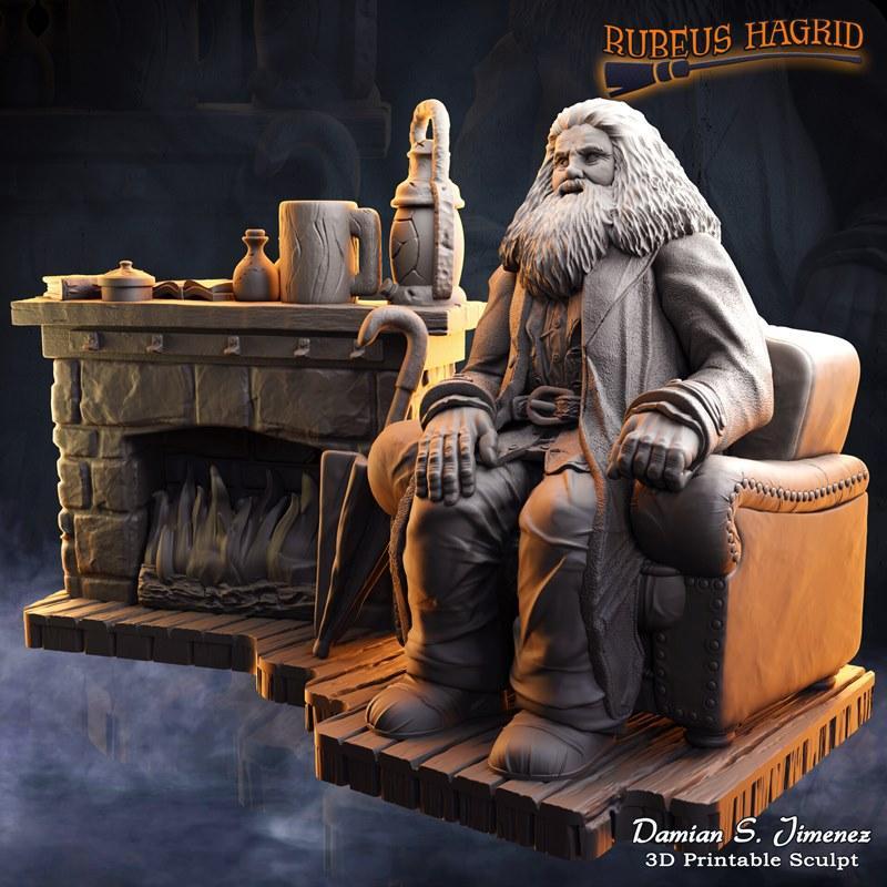 霍格沃茨哈格里德3D打印模型|Rubeus Hagrid Diorama – 3D Print Model STL