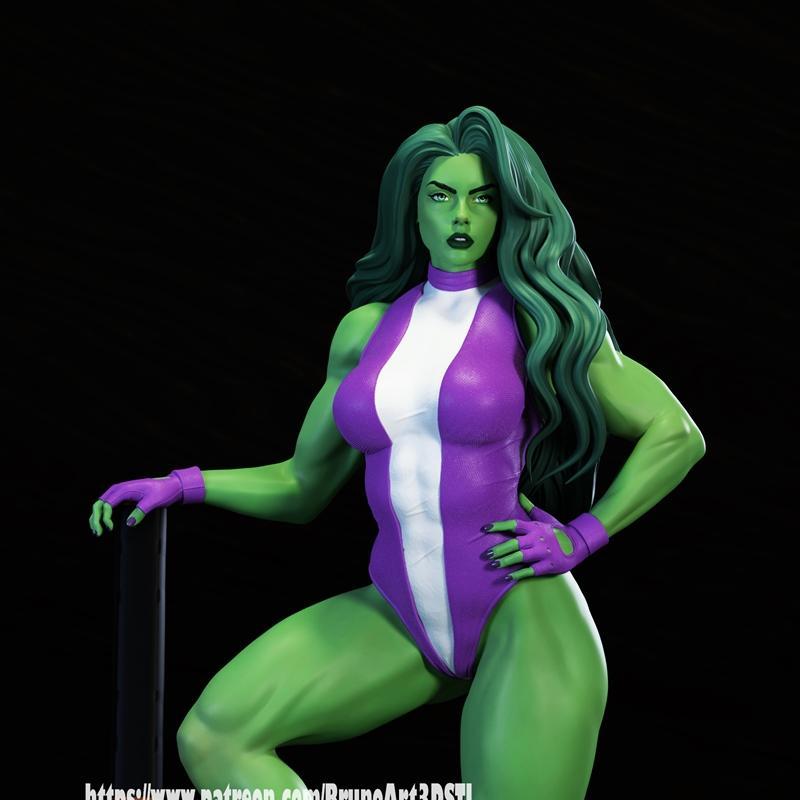 BrunoArt3D - 赛博女武神 - 女超人3D打印模型|BrunoArt3D – She Hulk – 3D Print Model STL