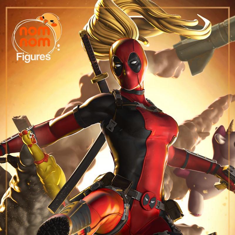 3D打印模型：死侍女士形象雕塑|Nomnom Figures – Lady Deadpool – 3D Print Model STL