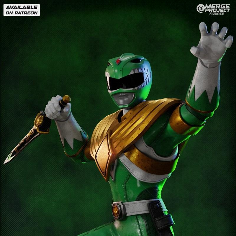 绿巨人3D打印模型|Merge Project Figures – Green Ranger – 3D Print Model STL
