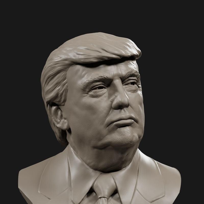 特朗普雕像第4号 - 3D打印模型|Donald Trump bust №4 – 3D Print Model STL
