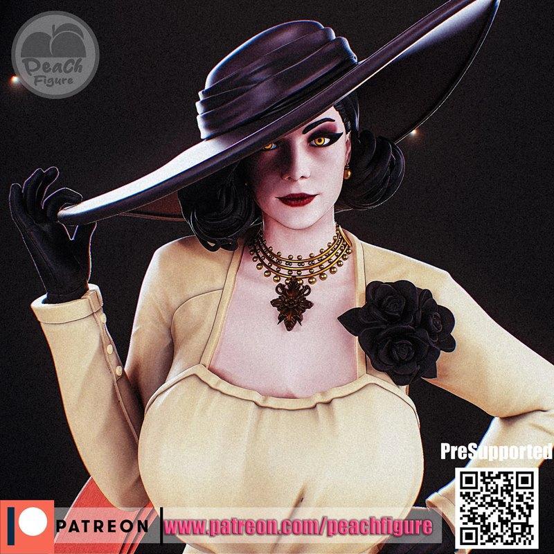 桃形女——迪米特雷斯库——3D打印模型|Peach Figure – Lady Dimitrescu – 3D Print Model STL