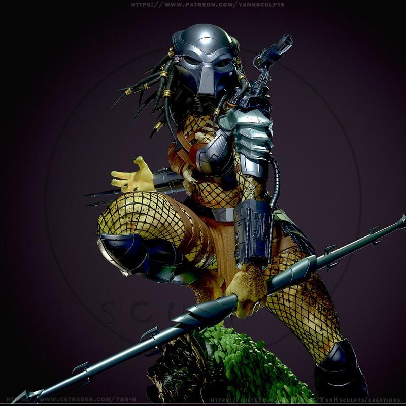 Yan-H女猎手3D打印模型|Yan-H – Female Predator – 3D Print Model STL