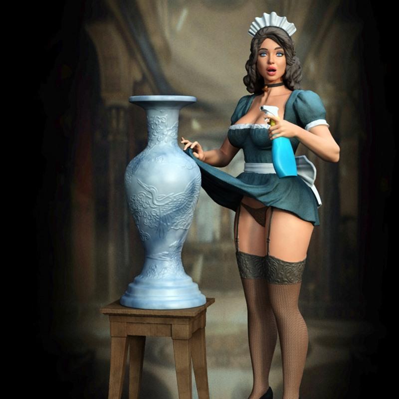 独家呈现 - 3D打印模型 - 侍女|Exclusive – Maid – 3D Print Model STL