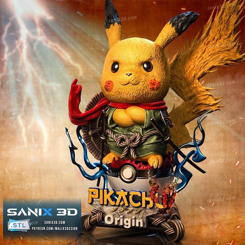 Sanix -宝可梦皮卡丘 - 3D打印模型|Sanix – Pikachu (Pokemon) – 3D Print Model STL