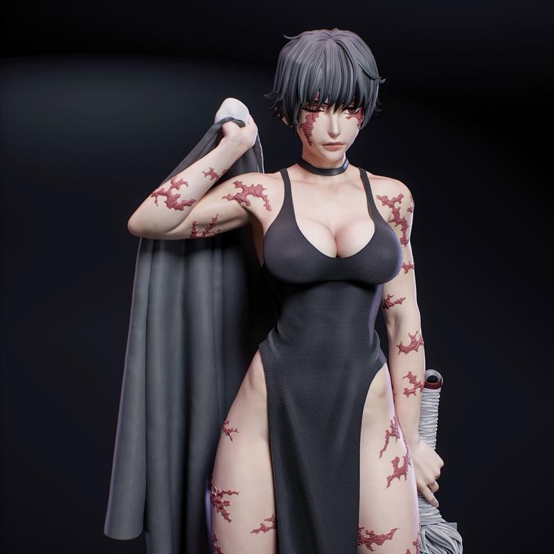 KuGo 3D打印模型：Maki Zenin角色雕塑|KuGo figures – Maki Zenin – 3D Print Model STL