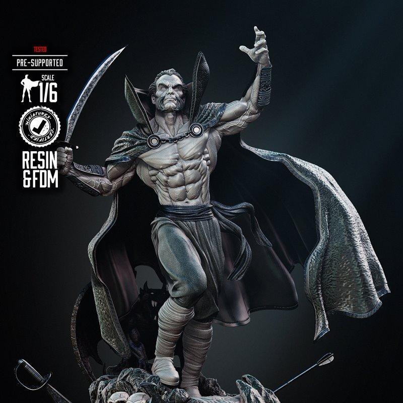 B3DSERK - 阿卡姆之影雕塑 - 乐高Ra’s Al Ghul 3D打印模型|B3DSERK – Ra’s Al Ghul Sculpture – 3D Print Model STL
