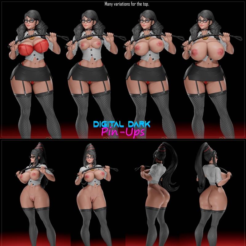 数字暗黑贴纸少女——拜奥内塔——3D打印模型|Digital Dark Pin-Ups – Bayoneta – 3D Print Model STL
