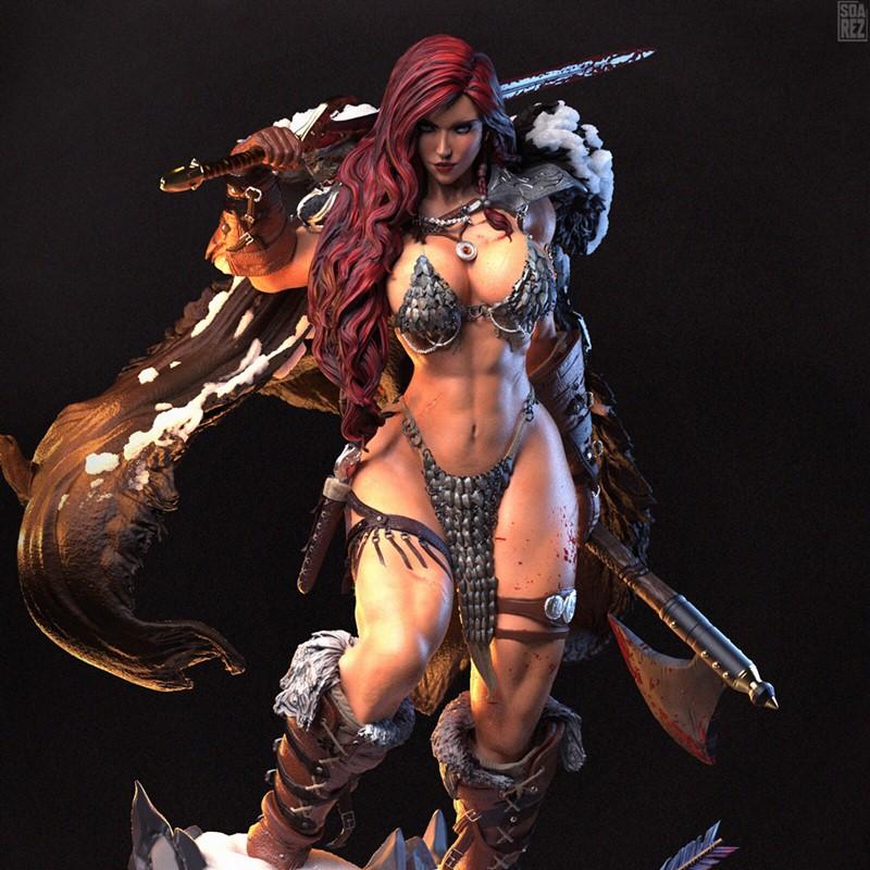 Soarez 3D打印模型：红Sonja角色雕塑|Soarez 3d – Red Sonja – 3D Print Model STL