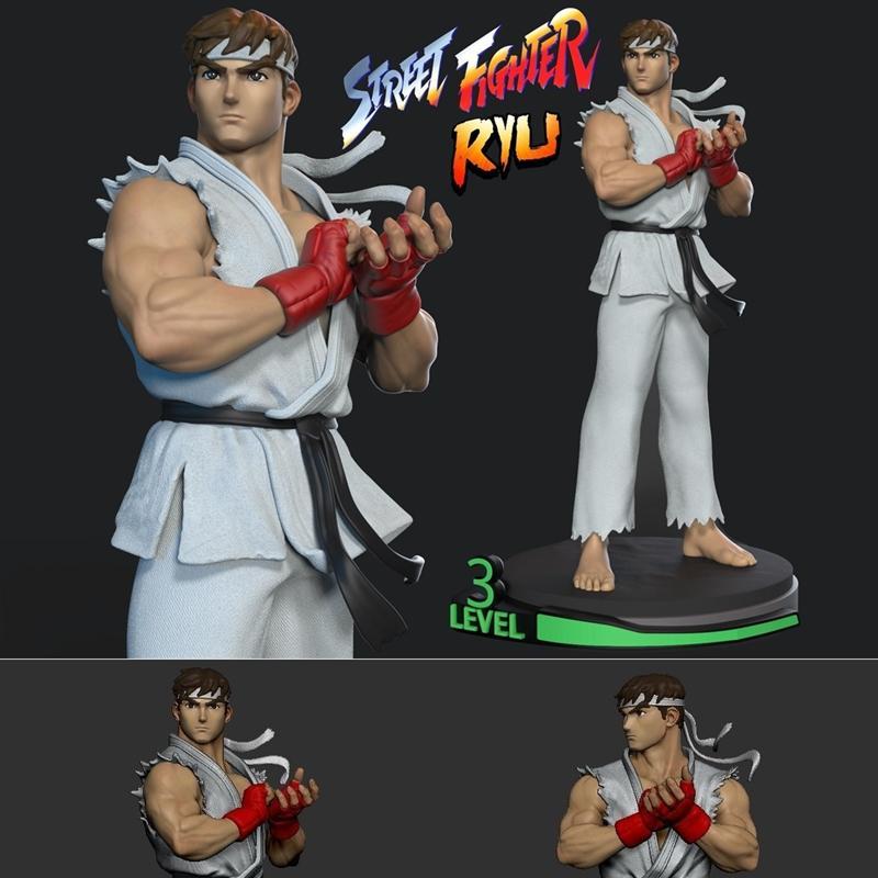 街机战神：街霸α 3D打印模型|Ryu Street Fighter Alpha – 3D Print Model STL