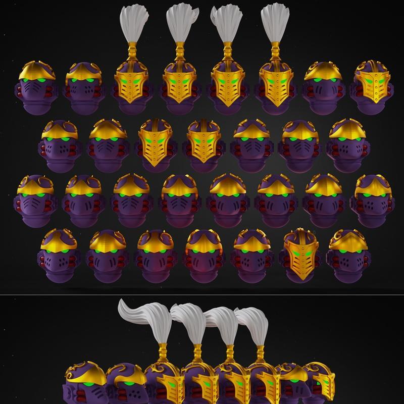 陶瓷头盔中的异端者——3D打印模型|Sodomites In Ceramite Helmets for New Heresy – 3D Print Model STL