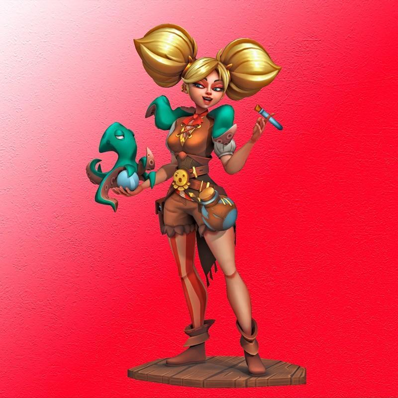 海盗少女手绘风格3D打印模型|Pirate Girl Handpainted – 3D Print Model STL