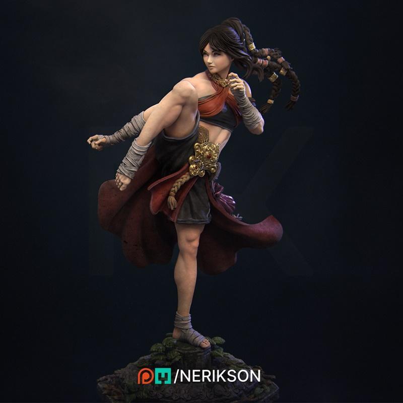 宁启森 -  Jingwei 修道者姿态 01 - 3D打印模型|Nerikson – Jingwei the Monk Pose 01 – 3D Print Model STL