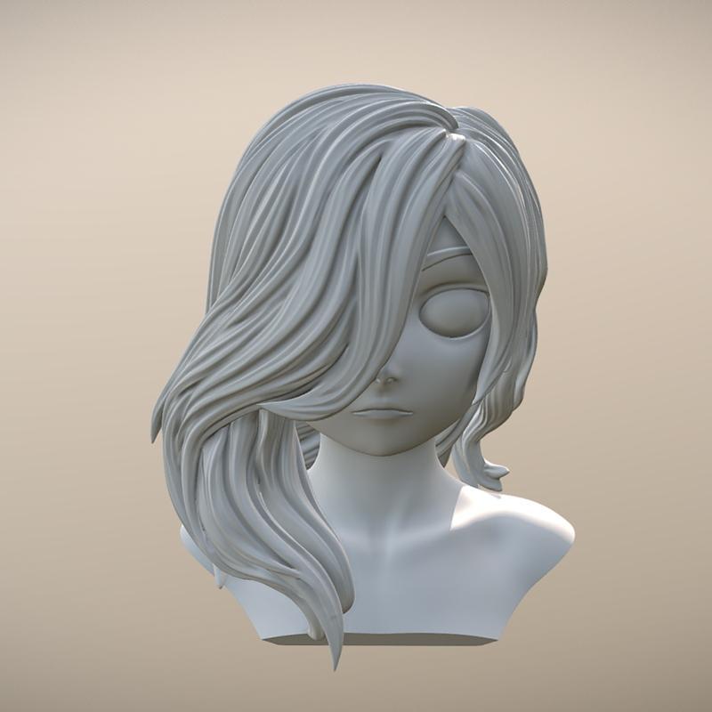 Hair 13 - 3D打印模型 - 毛发13角色模型|Hair 13 – 3D Print Model STL
