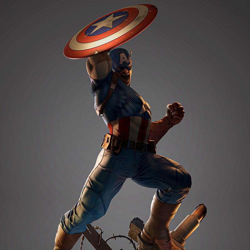漫威3D打印模型：美国队长|Fandom Collectibles – Captain America – 3D Print Model STL