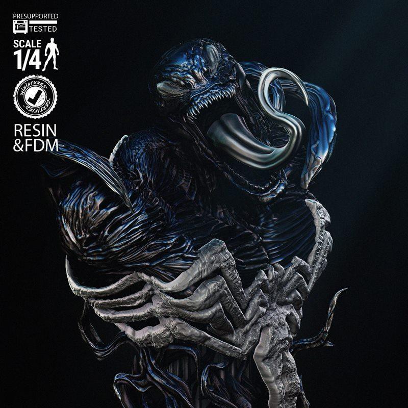 WICKED - 杀手蛇 bust 3D打印模型|WICKED – Venom Bust Portrait – 3D Print Model STL