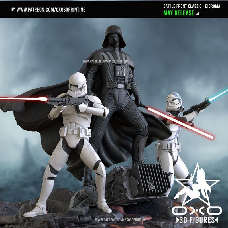 OXO3D 3D打印模型：Battle Front场景还原|OXO3D – Battle Front Diorama – 3D Print Model STL