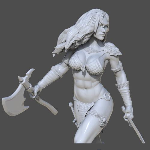 红 Sonja 3D打印模型|Red Sonja – 3D Print Model