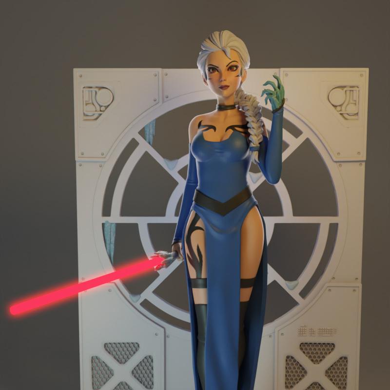 冰雪女王 Elsa 3D打印模型|Darth Elsa – 3D Print Model