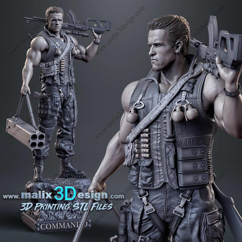 命令形态 - 3D打印模型|Commando – 3D Print Model