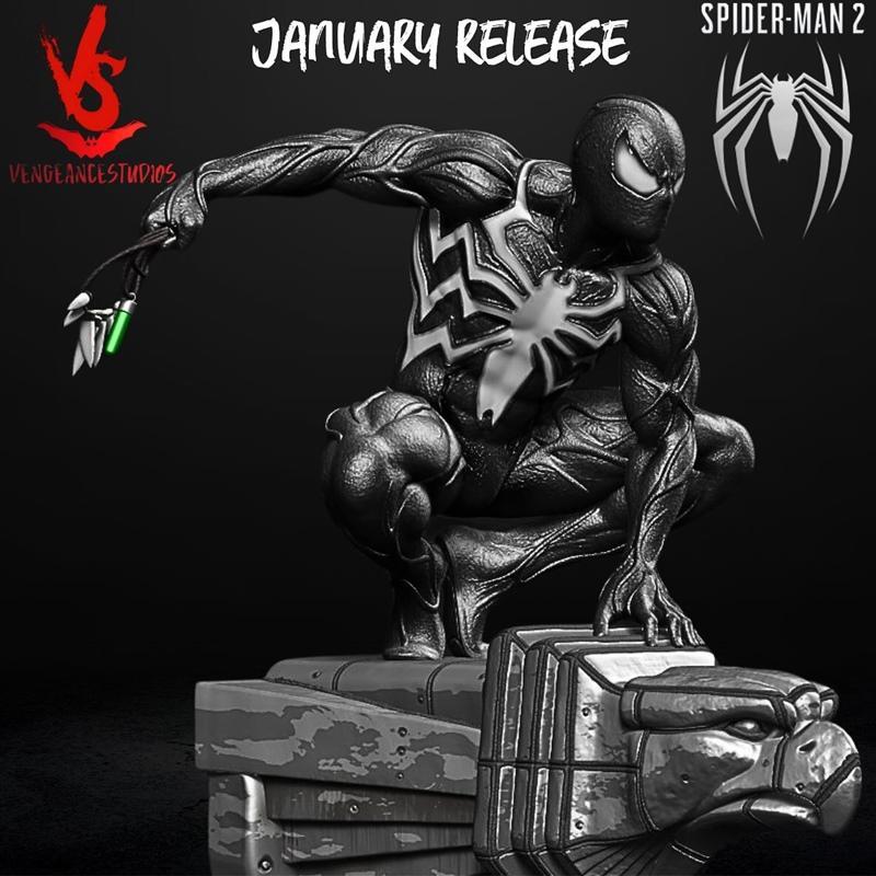复仇者工作室 - 银影蜘蛛侠（来自蜘蛛侠2）- 3D打印模型|Vengeancestudios – Symbiote Spider-Man from spider-man 2 – 3D Print Model STL