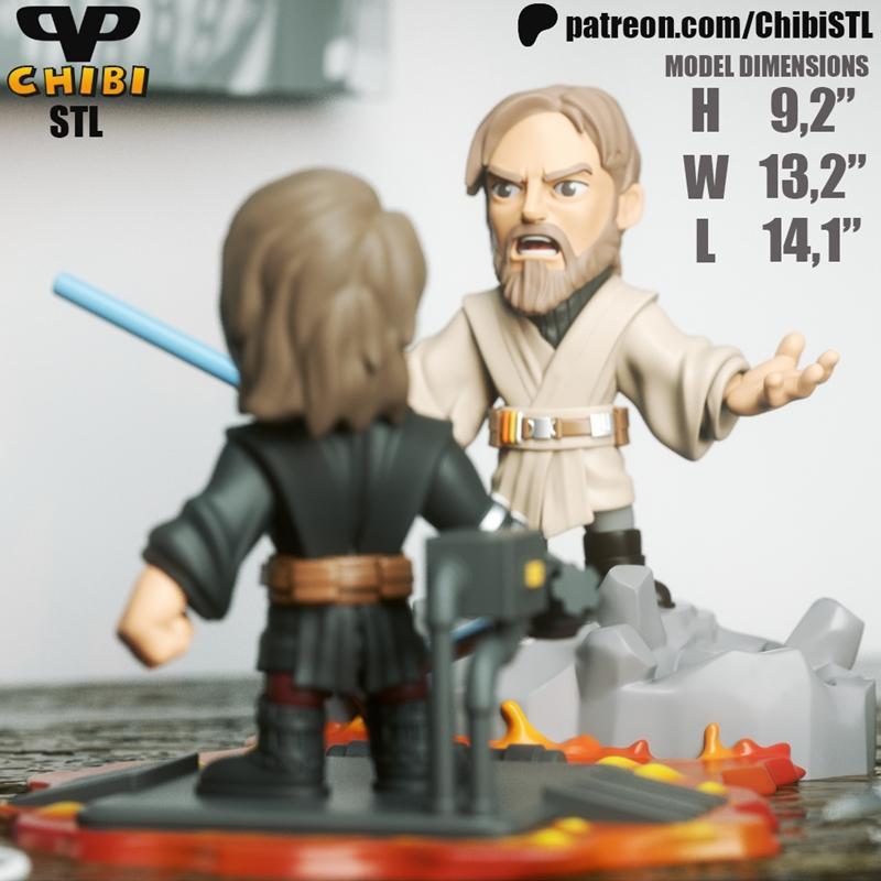 3DXM-欧比旺 vs 安纳金萌版-3D打印模型|3DXM – Obi Wan Kenobi vs Anakin Chibi – 3D Print Model STL